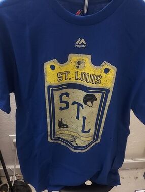 Majestic Mens St. Louis Graphic Tee - Blue/Yellow